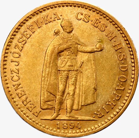 Золотая монета 10 Венгерских Крон 1892-1915 (10 Hungarian Corona)