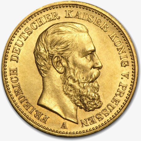 10 Marek Cesarz Niemiecki i Król Prus Fryderyk III Złota Moneta | 1888