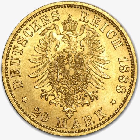 10 Marek Cesarz Niemiecki i Król Prus Fryderyk III Złota Moneta | 1888