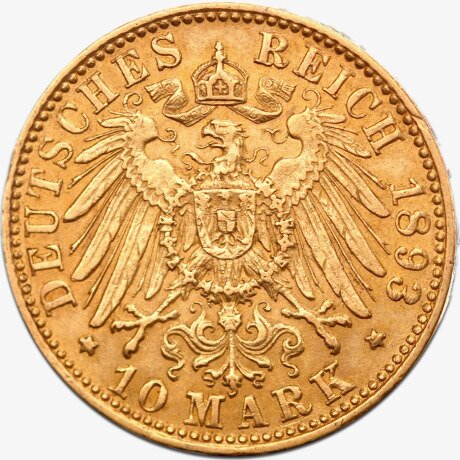 10 Marek Wolne i Hanzeatyckie Miasto Hamburg Złota Moneta | 1873 -1913