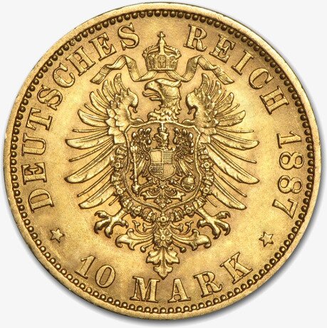 10 Marchi d'oro Imperatore Guglielmo I di Prussia (1873-1888)