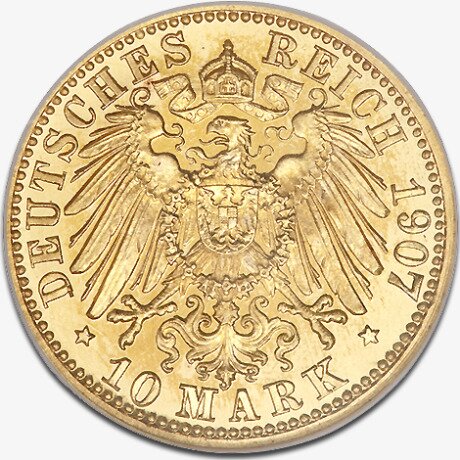 Золотая монета 10 Марок Фридриха I 1902-1907(10 Mark Grand Duke Friedrich I)