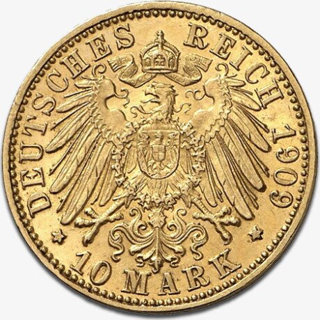 10 Marchi | Gran Duca Federico II del Baden | Oro | 1907-1918
