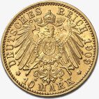 Золотая монета 10 Марок Фридриха II 1907-1918 (10 Mark Grand Duke Friedrich I)