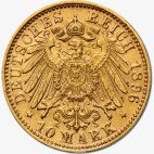 10 Mark d'or Allemand | Roi Otto | Bavière | 1886-1913