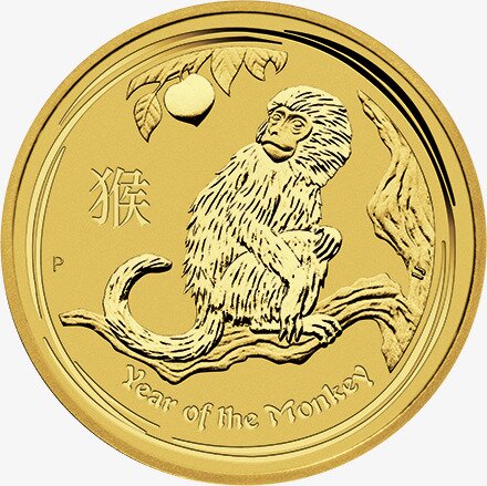 Золотая монета Лунар II Год Обезьяны 10 унций 2016 (Lunar II Monkey)