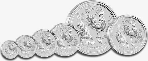 Серебряная монета Лунар II Год Петуха 10 унций 2017 (Lunar II Rooster)