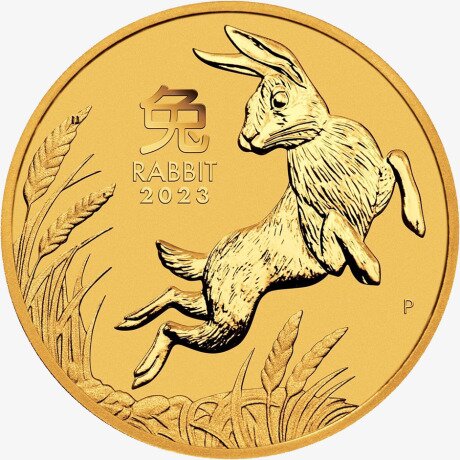 Золотая монета Лунар III Год Зайца 10 унция 2023 (Lunar III Rabbit)