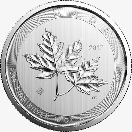 Серебряный Канадский кленовый лист 10 унций (Maple Leaf)