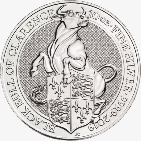 10 oz Queen's Beasts Black Bull Silver Coin (2019)