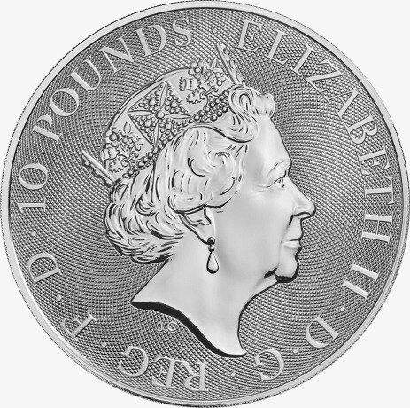 10 oz Queen's Beasts Dragon Silver Coin (2018)