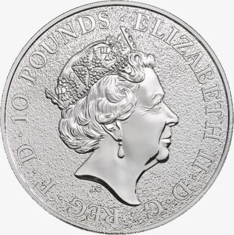 Серебряная монета Звери Королевы Лев 10 унций 2017 (Queen's Beasts Lion)