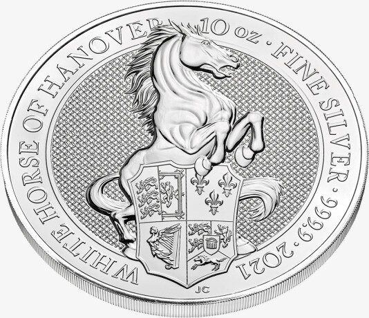 10 Uncji Bestie Królowej Biały Koń Srebrna Moneta | 2021