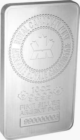 Серебряный слиток Королевского Монетного Двора 10 унций (Royal Canadian Mint)
