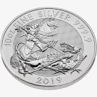 Серебряная монета Святой Георгий и Дракон 10 унций 2019