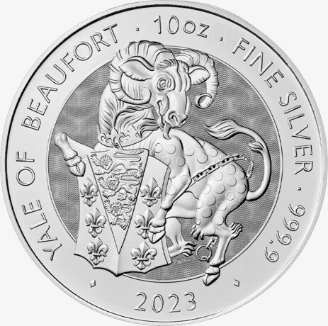 10 oz Tudor Beasts Yale of Beaufort Srebrna Moneta | 2023