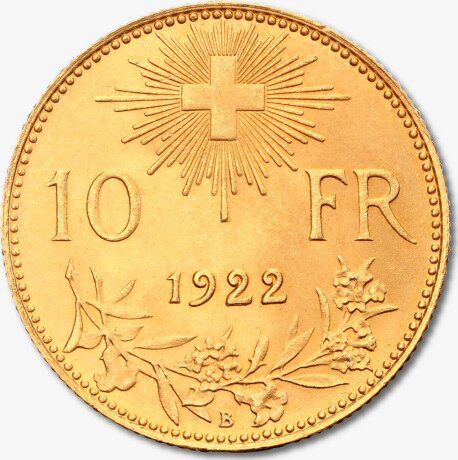 10 Schweizer Franken Halber Vreneli | Gold | 1911-1922