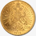 Золотая монета 100 австрийских крон 1915 Франца Иосифа (100 Corona)