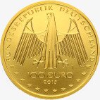 Золотая монета 100 Евро 2015 ЮНЕСКО Долина Верхнего-Среднего Рейна J (Гамбург)