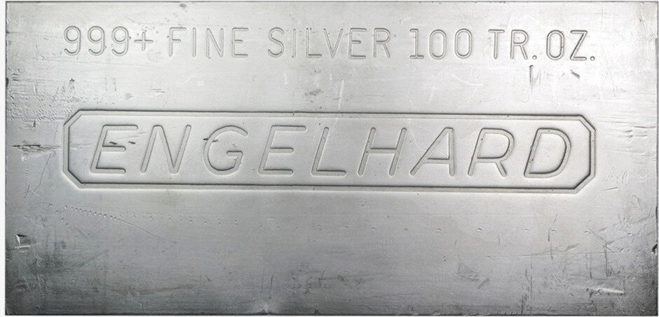 100 oz Lingot d'Argent | Engelhard