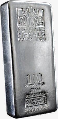 100 oz Lingot d'Argent | Republic Metals