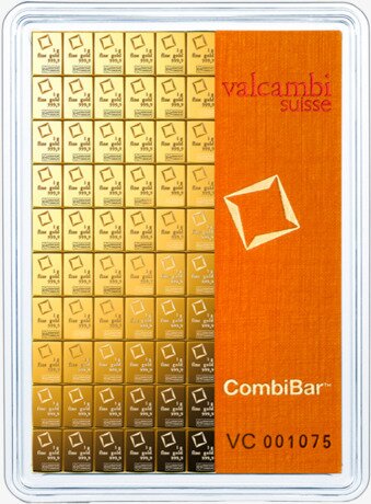 Золотой комби - слиток (combibar) Valcambi 100x1г