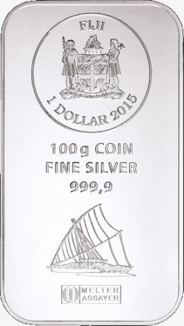 Серебряный слиток Фиджи 100г Argor-Heraeus (Fiji Coin Bar)