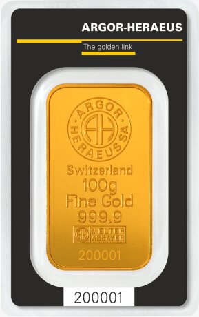100g Sztabka złota | Argor-Heraeus | Kinebar