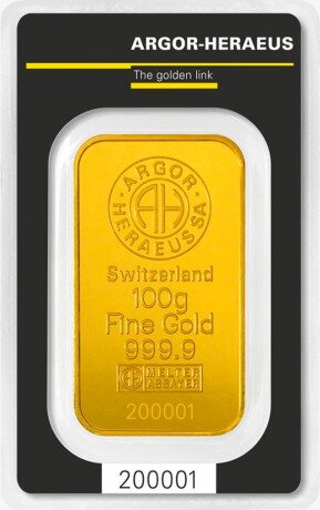 100g Gold Bar | Argor-Heraeus | Minted