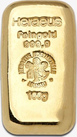 100 gr Lingotto d'oro colato | Heraeus