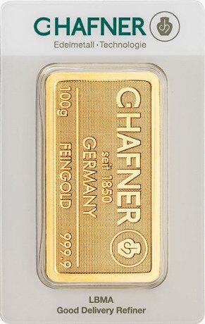 100g Lingote de Oro | C.Hafner | acuñada