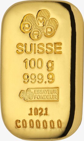 Золотой слиток 100г | PAMP Suisse