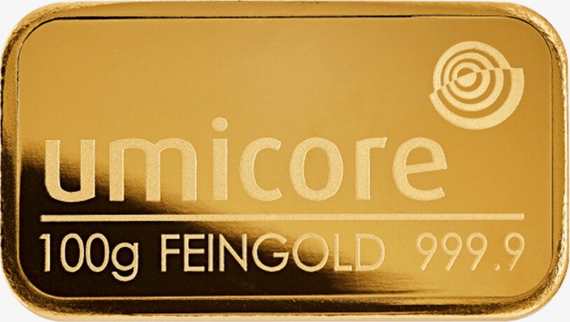 100 gr Lingotto d'Oro | Umicore | Coniato