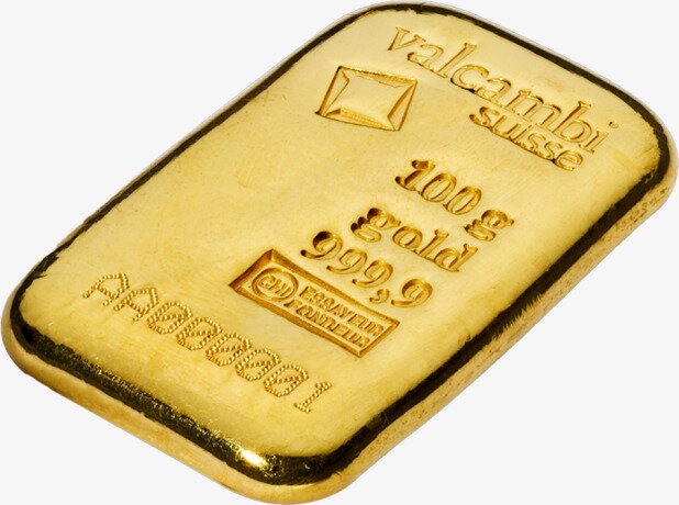 100g Gold Bar | Valcambi | Casted
