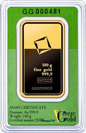 100g Gold Bar | Valcambi | Green Gold