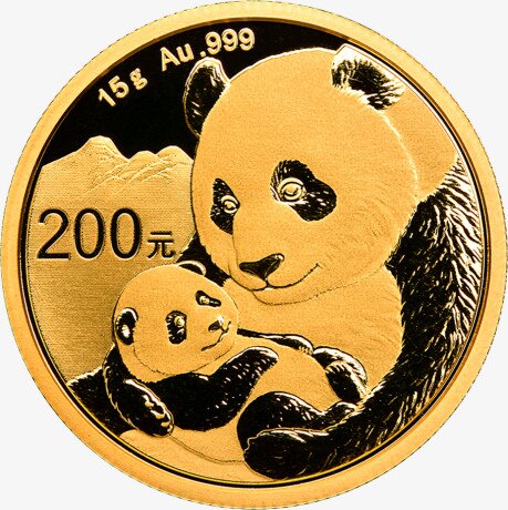Золотая монета Китайская Панда 15 г 2019 (China Panda)