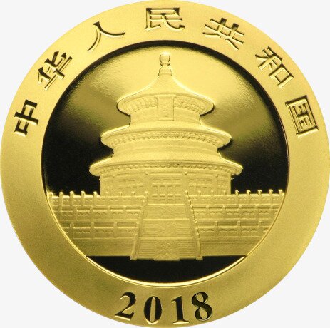Золотая монета Китайская Панда 1 г 2018 (China Panda)