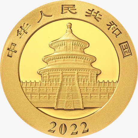 Золотая монета Китайская Панда 1 г 2022 (China Panda)