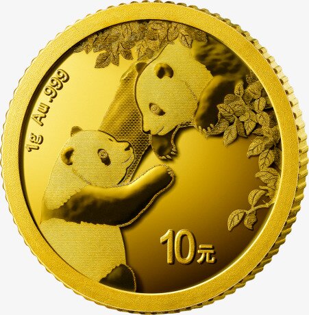 Золотая монета Китайская Панда 1 г 2023(China Panda)