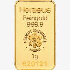 1g Goldbarren ohne Zertifikat | Heraeus