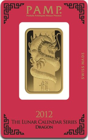 1 oz Lingotto d'oro | Drago Lunare 2012 | PAMP Swisse