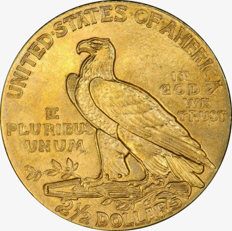 Золотая монета 2,5 Долларов "Голова Индейца" 1908-1929 "Indian Head"