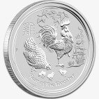 Серебряная монета Лунар II Год Петуха 2 унции 2017 (Lunar II Rooster)