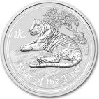 Серебряная монета Лунар II Год Тигра 2 унции 2010 (Lunar II Tiger)