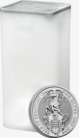 2 oz Queen's Beasts Yale of Beaufort Silver Coin (2019)