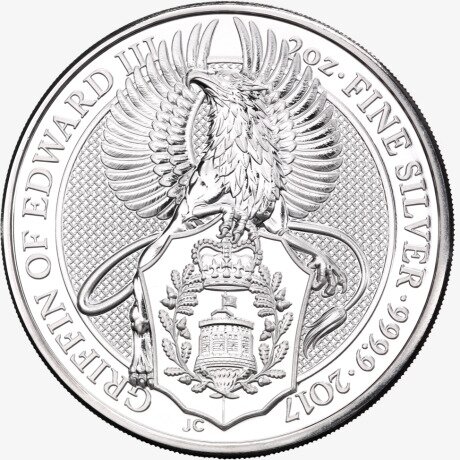 Серебряная монета Звери Королевы Грифон 2 унции 2017 (Queen's Beasts Griffin)