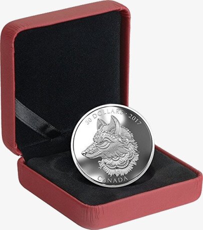 Серебряная монета Серый Волк Zentangle® 2 унции 2017