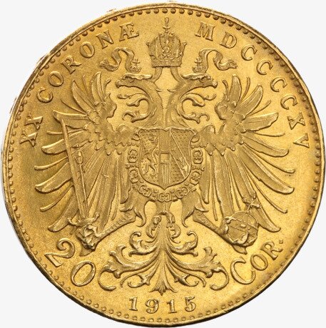 20 Couronnes Franz-Joseph I Autriche | Or | 1915 nouvelle édition