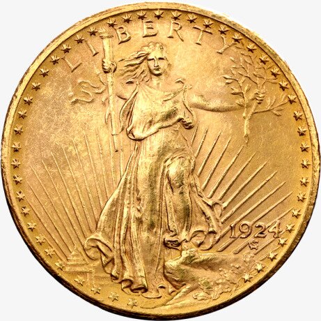Золотая монета 20 долларов Сент-Годенса 1907-1933 (20 Dollar Double Eagle)
