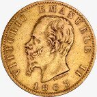 20 Lirów Włochy Wiktor Emanuel II Złota Moneta | 1861 - 1878
